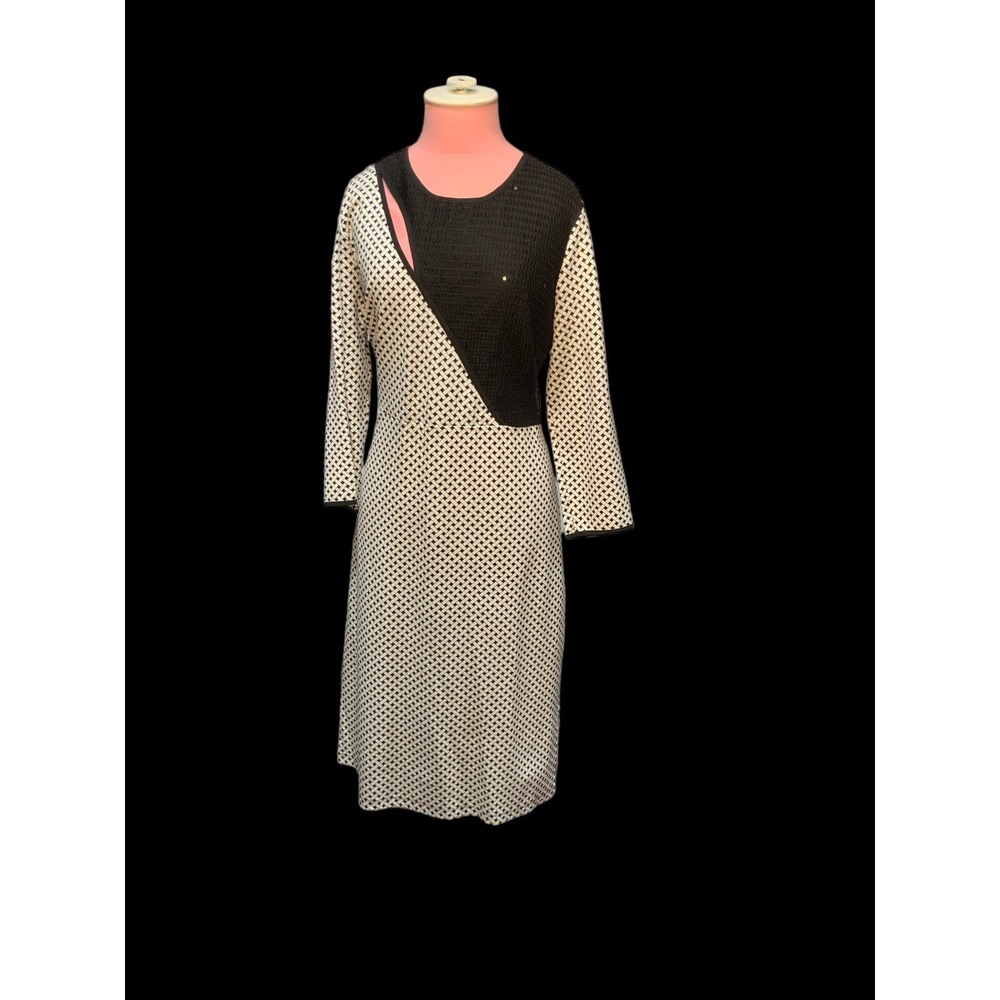 I Heart Ronson Shift Dress Sz XL Black & White Basket weave‎